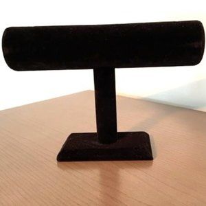Black Felt-Covered Jewelry Stand for Bracelets